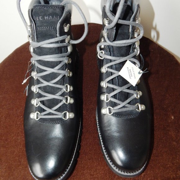 NIB Men's Cole Haan ZEROGRAND Waterproof Hiker C35594 Boots Black - Picture 2 of 7